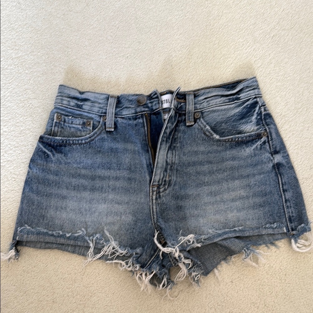 Pistola Blue Jean Shorts High-Waisted Distressed